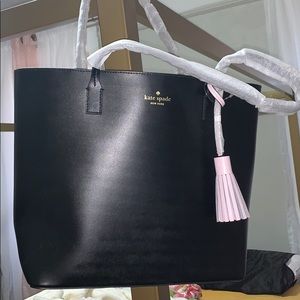 Kate Spade Karla Tassel Black Leather Tote